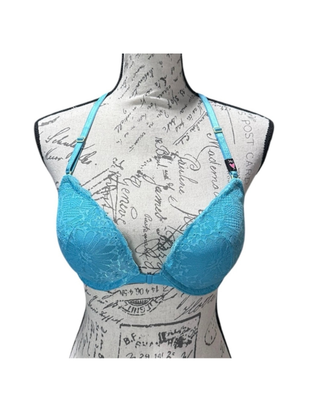 Women's Victoria's Secret Lace Racerback Bra 36D Blue NWT